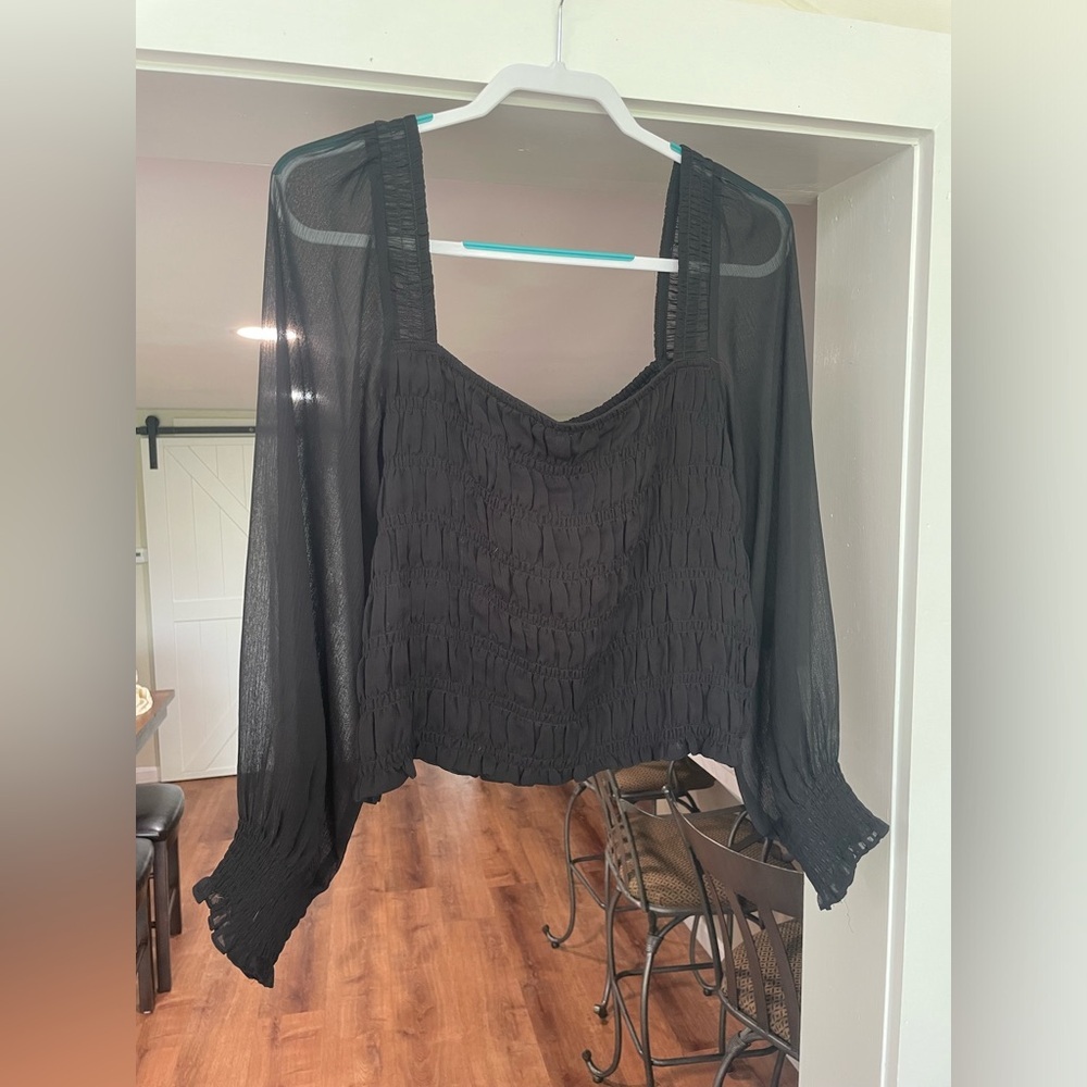 Express Black Sheer Women's Top